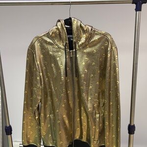 INC International Concepts Men’s L/S Gold Allover Skull   Hoodie.